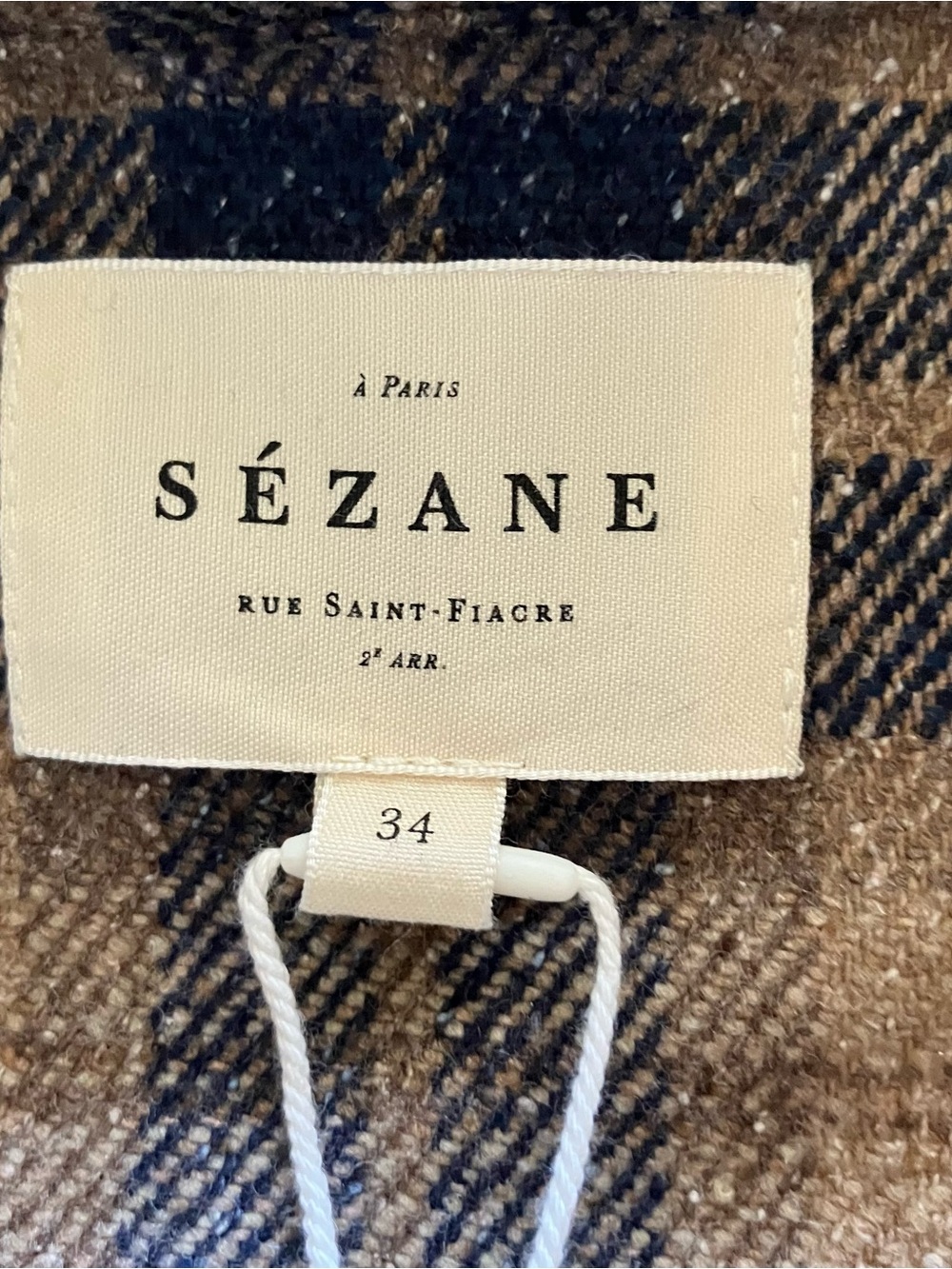 Sézane Leana Mini Wool Plaid Dress in Carreaux Brooklyn - EU/34 - US/2 - Picture 8 of 11